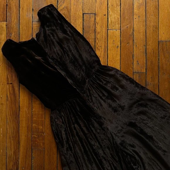 Vintage 70s Raymodes N.Y. Women's Brown Velvet Velour Wide Leg Onesie‎ Romper - Picture 4 of 7